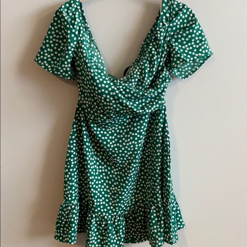 Green Daisy Flowy Dress